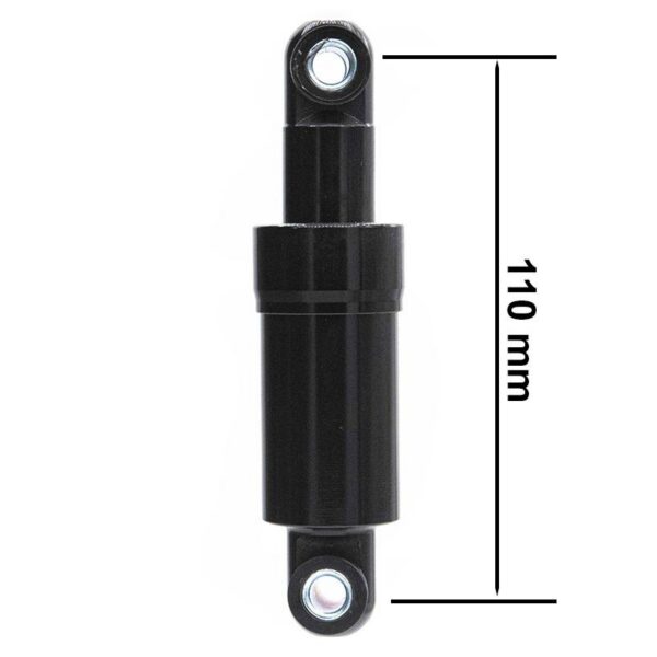 Amortisseur arrière 110 mm noir — la cote de 110 mm mesurée d'un œillet à l'autre Amortisseur arrière 110 mm noir — la cote de 110 mm mesurée d'un œillet à l'autre