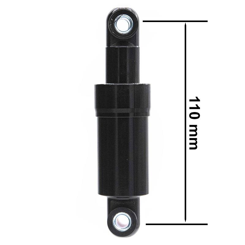Amortisseur arrière 110 mm noir — la cote de 110 mm mesurée d'un œillet à l'autre