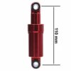 Amortisseur arrière 110 mm rouge — la cote de 110 mm mesurée d'un œillet à l'autre Amortisseur arrière 110 mm rouge — la cote de 110 mm mesurée d'un œillet à l'autre