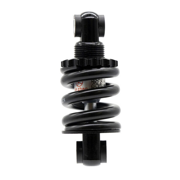 Amortisseur Ecoxtrem M41 Tank de face : les deux yeux à bagues, le ressort et le corps Amortisseur Ecoxtrem M41 Tank de face : les deux yeux à bagues, le ressort et le corps