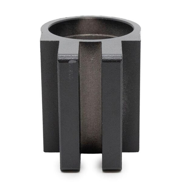 Bague de serrage de colonne Wispeed T850 / T855 — vue de face, les oreilles de la platine et la fente de serrage centrale Bague de serrage de colonne Wispeed T850 / T855 — vue de face, les oreilles de la platine et la fente de serrage centrale