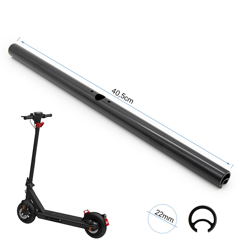 Barre de guidon Wispeed T850 / T855 — vue cotée, 40,5 cm de longueur et 22 mm de diamètre