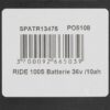 Étiquette d'identification du pack : batterie 36 V 10 Ah pour Ride 100S