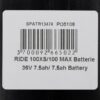 Étiquette d'identification du pack : batterie 36 V 7,5 Ah pour Ride 100XS et 100 Max Étiquette d'identification du pack : batterie 36 V 7,5 Ah pour Ride 100XS et 100 Max