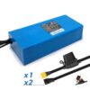 Batterie de trottinette 48 V 12,5 Ah, boîtier bleu, avec son faisceau et son porte-fusible Batterie de trottinette 48 V 12,5 Ah, boîtier bleu, avec son faisceau et son porte-fusible