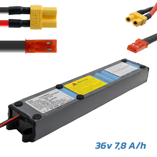 Batterie Kugoo S1 36V 7,8 Ah — pack avec connecteurs XT30 et JST Batterie Kugoo S1 36V 7,8 Ah — pack avec connecteurs XT30 et JST
