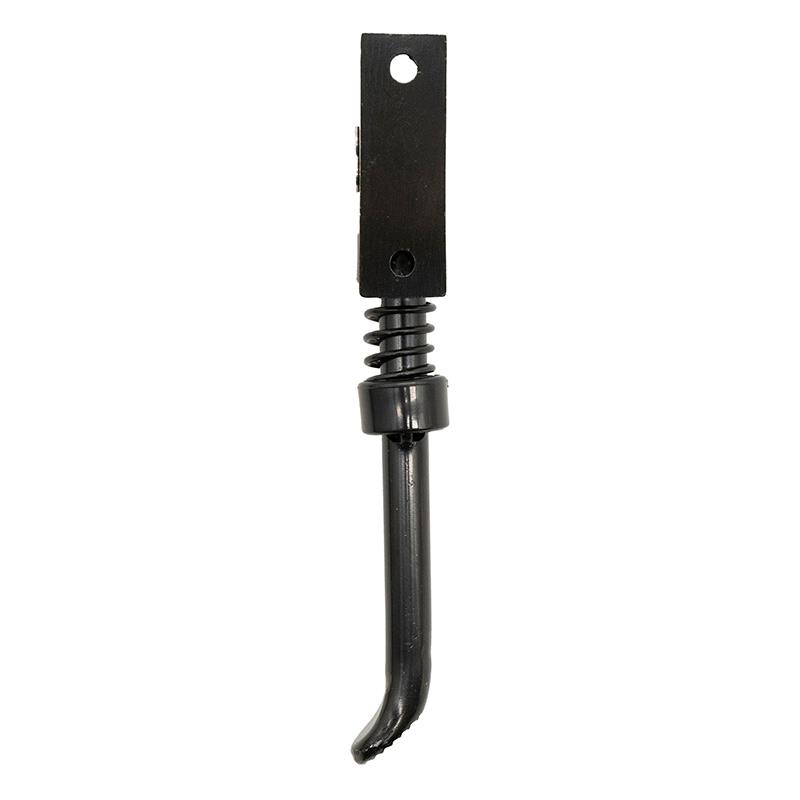 Béquille Wispeed T850 / T855 — vue de profil, les deux trous alignés à 40 mm et le ressort au départ de la jambe
