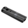 Cache arrière de colonne Wispeed T850 / T855 — vue de trois quarts, ouverture du bouton, logement du port de charge et sérigraphie des commandes