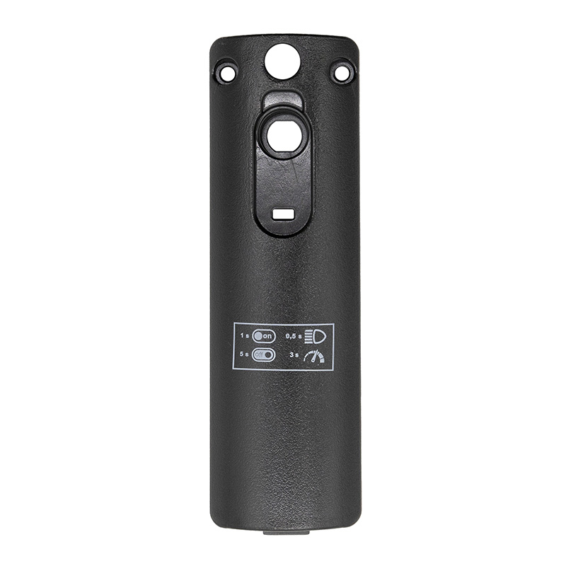 Cache arrière de colonne Wispeed T850 / T855 — vue de face, deux trous de vis, ouverture du bouton d'alimentation et logement du port de charge