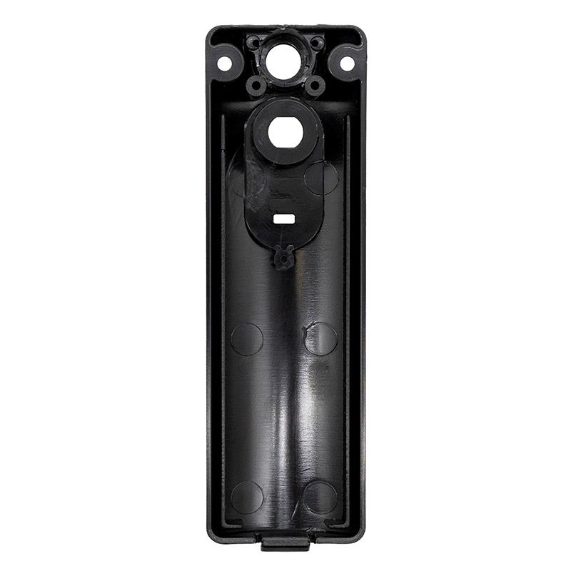 Cache arrière de colonne Wispeed T850 / T855 — l'intérieur du capot, fût du bouton, bossages de vissage et nervures de renfort