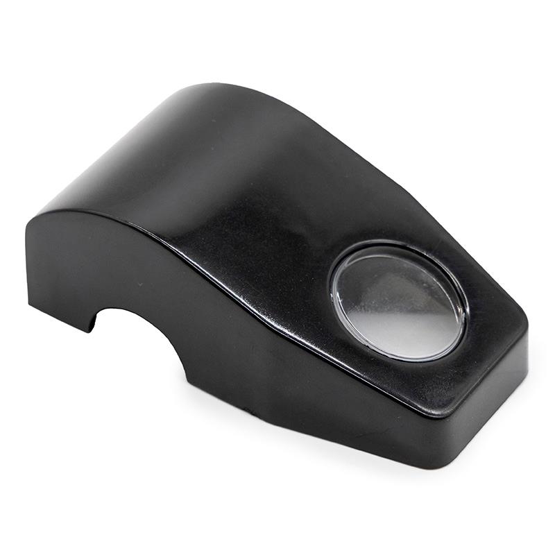 Cache de feu avant Wispeed T850 — vue de trois quarts, coque noire en coin et lentille transparente ronde