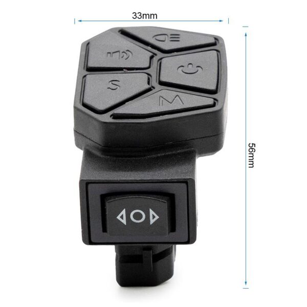 Commodo iScooter iX3 / iX4 — platine de 33 sur 56 mm et inverseur de clignotants à trois positions Commodo iScooter iX3 / iX4 — platine de 33 sur 56 mm et inverseur de clignotants à trois positions