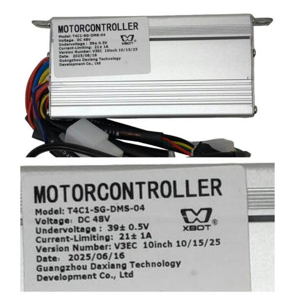 Contrôleur iScooter iX4 V2 — étiquette T4C1-SG-DMS-04 agrandie sous le boîtier