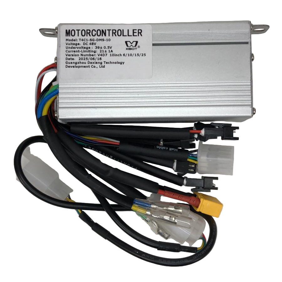 Contrôleur iScooter iX5 — boîtier aluminium et faisceau complet, étiquette T4C1-SG-DMS-10 en 48 V
