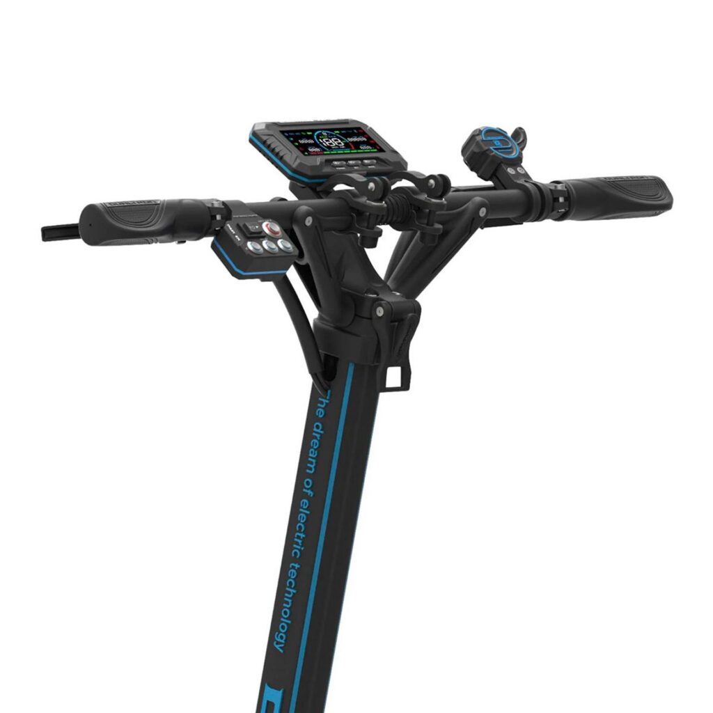 Poste de pilotage de la Dualtron Thunder 3 : écran couleur EY4 et bloc de commandes