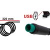Câble de 320 mm, port USB sous capot et connecteur rond étanche à cinq broches