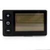Écran S866 vu de face Écran S866 vu de face : dalle LCD et les trois boutons plus, marche et moins