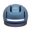 Casque COVEX Urban bleu vu de face, bandeau lumineux allumé