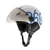 Casque GLOOB Urbain bleu, visière baissée, vue de profil