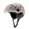 Casque GLOOB Urbain marron, visière baissée, vue de profil