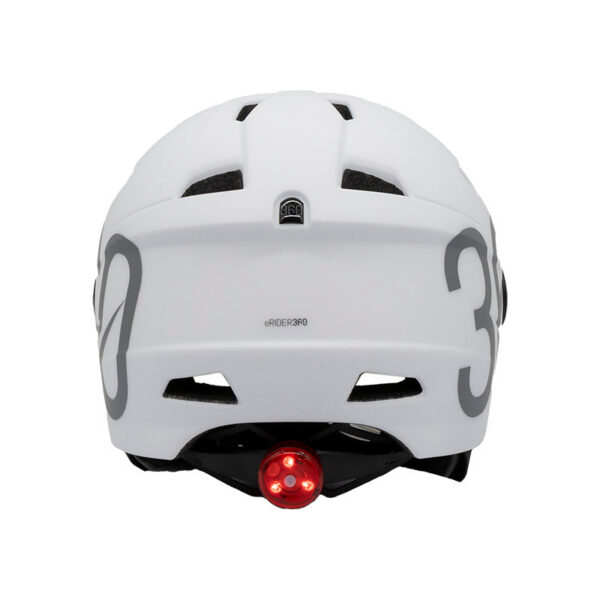 Casque GLOOB Urbain vu de l'arrière, feu rouge allumé