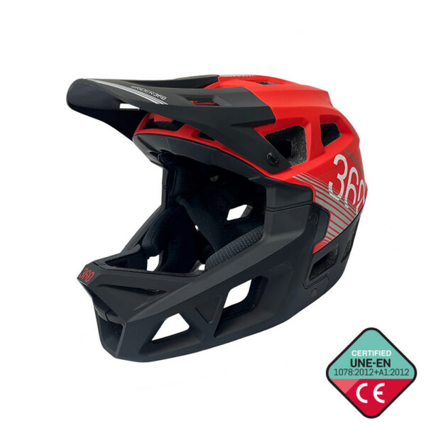 Casque intégral INTEGRA Sport rouge et noir, vue de profil Casque intégral INTEGRA Sport rouge et noir, vue de profil