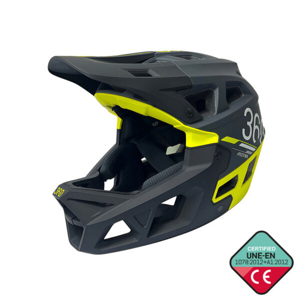 Casque intégral INTEGRA Sport noir et vert, vue de profil Casque intégral INTEGRA Sport noir et vert, vue de profil