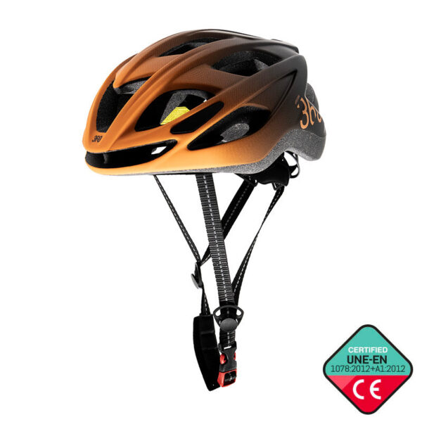 Casque ZYCLON Sport orange et noir, vue de trois quarts