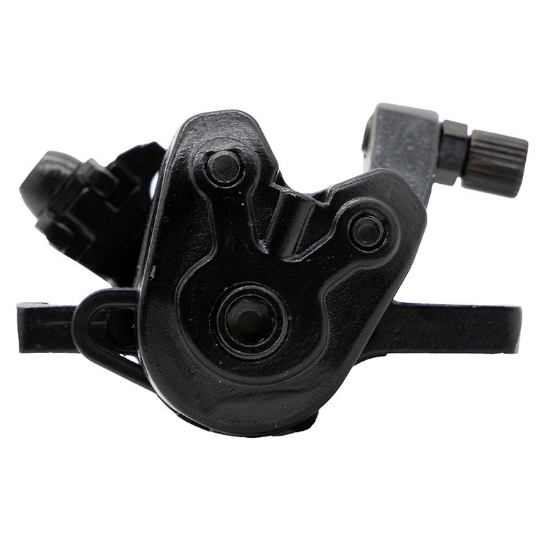 Étrier de frein Wispeed T850 — vue de face du corps noir, du bras de commande et de sa molette de réglage