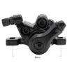 Étrier de frein Wispeed T850 — vue cotée, 50 mm en travers de l'embase de fixation