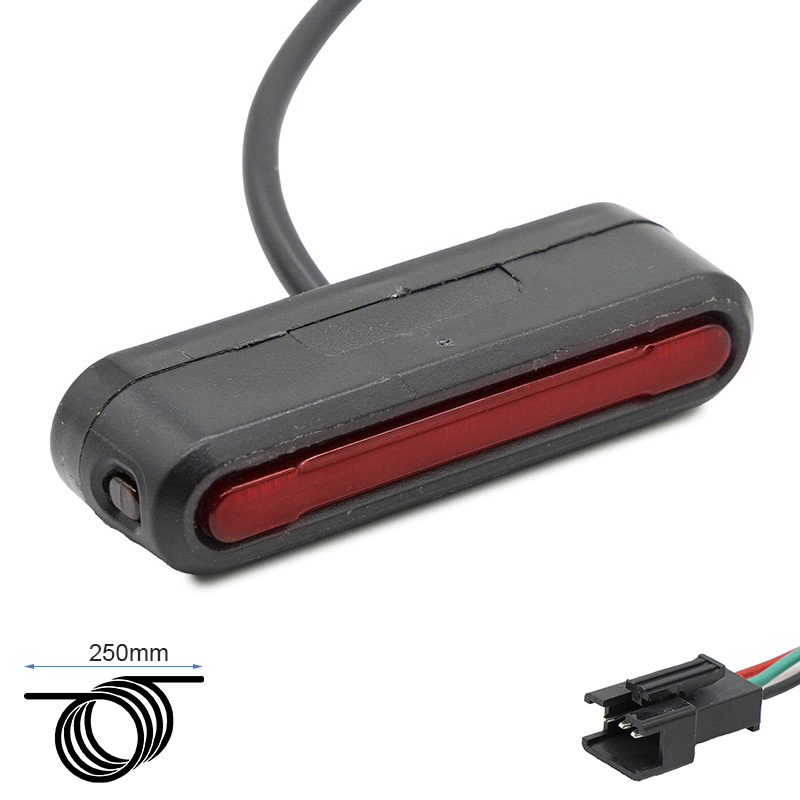 Feu arrière Ecoxtrem M41 Tank de trois quarts : bandeau rouge, câble de 250 mm et connecteur trois broches