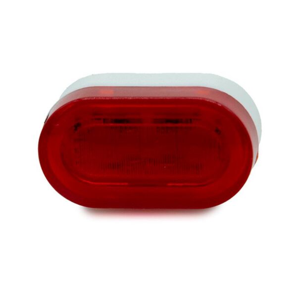 Feu arrière Wispeed T855 — l'optique rouge ovale vue de face, sur son boîtier blanc