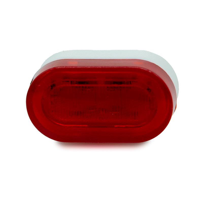 Feu arrière Wispeed T855 — l'optique rouge ovale vue de face, sur son boîtier blanc