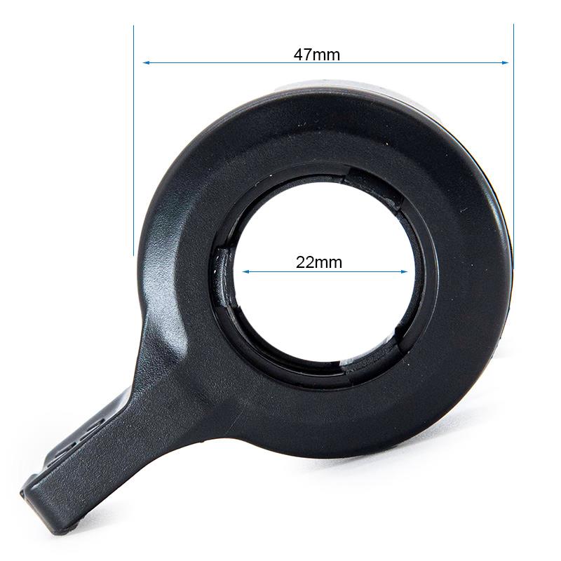 Gâchette d'accélérateur UrbanGlide Ride 100S / 100XS — cotes : 47 mm hors-tout et alésage de 22 mm pour le tube de guidon