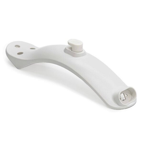 Garde-boue arrière blanc pour Xiaomi M365 vu de trois quarts, pattes de fixation à trois trous Garde-boue arrière blanc pour Xiaomi M365 vu de trois quarts, pattes de fixation à trois trous
