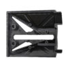 Dos de la garniture avant gauche Ecoxtrem M41 Tank : nervures, bossages de vis et languettes Dos de la garniture avant gauche Ecoxtrem M41 Tank : nervures, bossages de vis et languettes