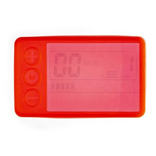 Housse de protection en silicone rouge pour écran de trottinette S866, vue de face