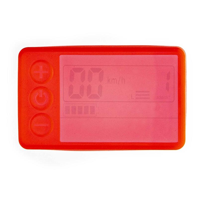 Housse de protection en silicone rouge pour écran de trottinette S866, vue de face