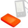Housse en silicone rouge posée à côté de l'écran S866 qu'elle protège