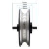 Jante arrière Wispeed T850 T855 — vue de profil cotée, largeur hors-tout 110 mm et axe traversant Jante arrière Wispeed T850 T855 — vue de profil cotée, largeur hors-tout 110 mm et axe traversant
