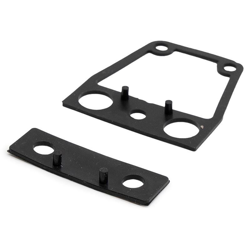 Joints de phare avant Wispeed T850 / T855 — le grand joint ajouré et la plaquette rectangulaire vus de trois quarts