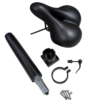 Kit selle Dualtron : selle large rembourrée, vérin télescopique, support, collier de serrage et visserie