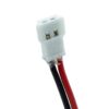 Klaxon Wispeed T855 — gros plan du connecteur blanc à deux broches et des fils rouge et noir
