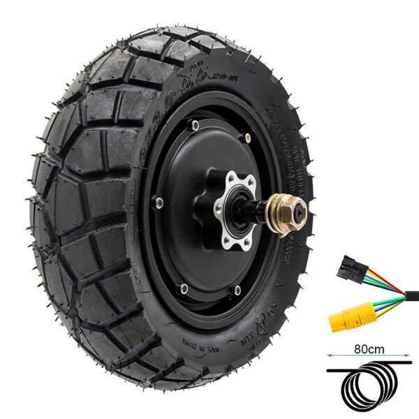 Roue motrice arrière de trottinette Kukirin G2 Pro 2024, moteur-moyeu 600 W avec pneu tout-terrain monté et câble de 80 cm