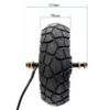 Cotes de la roue motrice Kukirin G2 Pro 2024 : 177 mm d'un écrou d'axe à l'autre, 75 mm de largeur de pneu