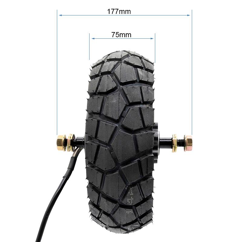 Cotes de la roue motrice Kukirin G2 Pro 2024 : 177 mm d'un écrou d'axe à l'autre, 75 mm de largeur de pneu