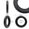 Cotes du pneu 10 × 2 : 250 mm de diamètre, 43 mm de large, flanc de 41 mm