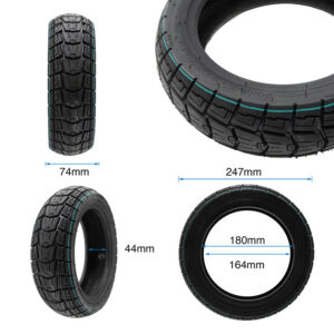 Pneu tubeless 10 × 2,75-6,5 tout-terrain RUNFLAT — roule à plat, liseré turquoise