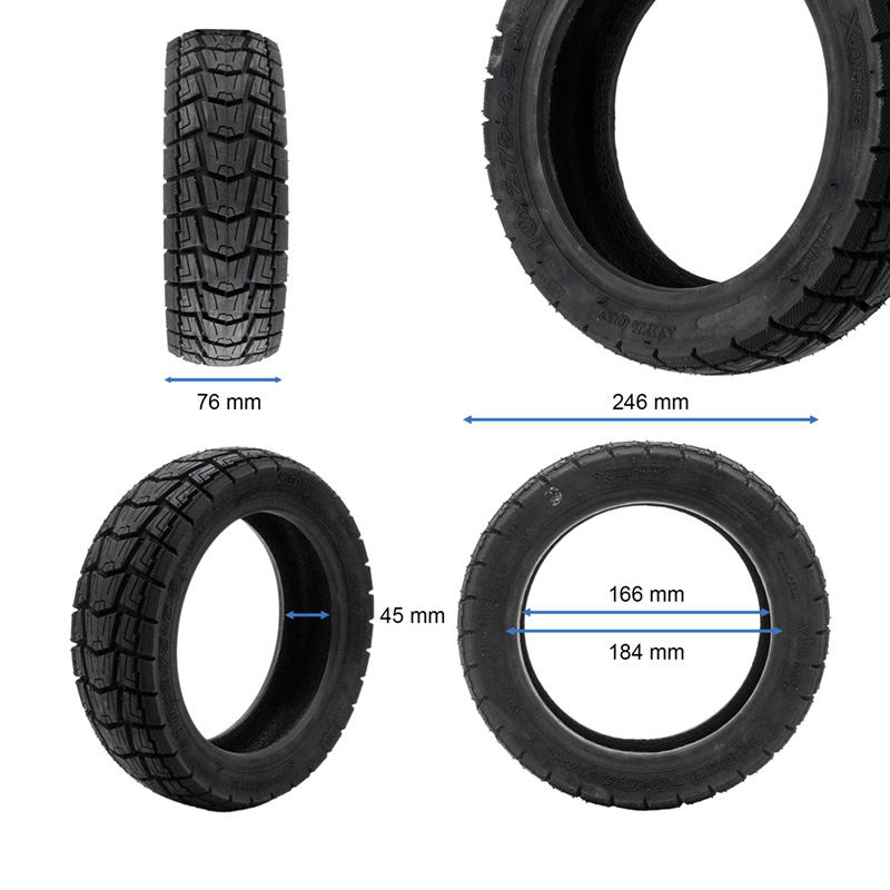Pneu tubeless 10 × 2,75-6,5 tout-terrain — vue 3 : talon de 184 mm, le plus large