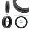 Cotes du pneu tubeless 8,5 × 2 : 208 mm de diamètre, 60 mm de large, flanc de 53 mm